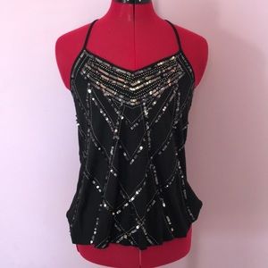 Express Sequin Geometric Tank